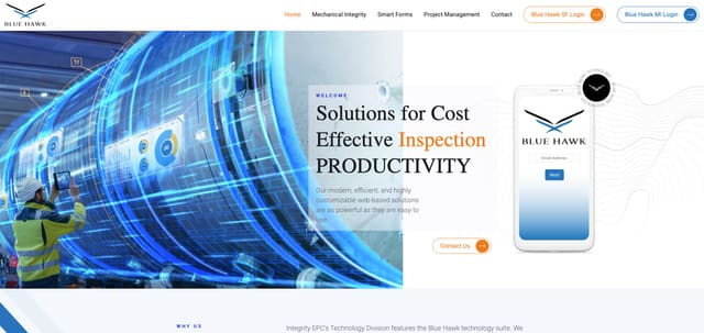 Blue Hawk website homepage